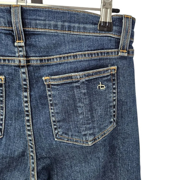 Rag & Bone  Women's Crop Flare Jeans Size 24 Blue Denim Frayed Hem - Picture 2 of 9